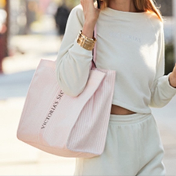Victoria's Secret Handbags - VS pink and white tote bag NWT